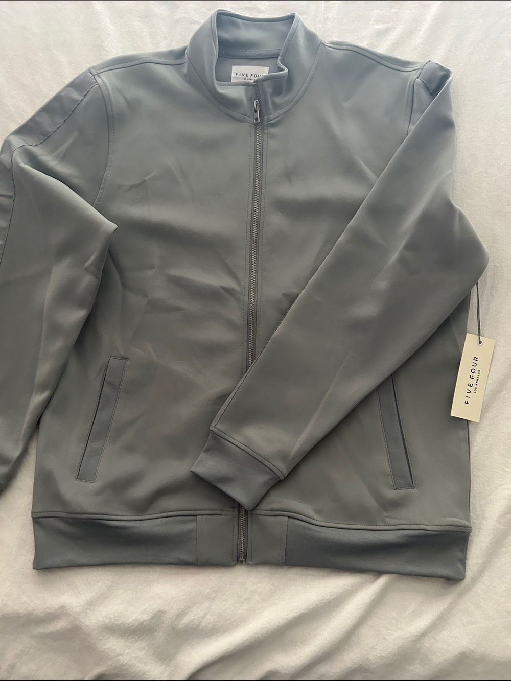 Five Four Men's Light Gray Full-Zip Track Jacket